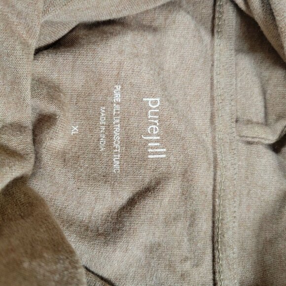 PureJill Women Tan Long Sleeve Tunic With Cowl Neck & Front Pocket Size L - Picture 10 of 11